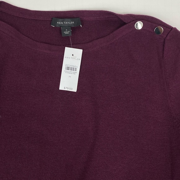 NWT Ann Taylor Purple Long-sleeve Shirt Size Women’s Medium - Picture 7 of 10